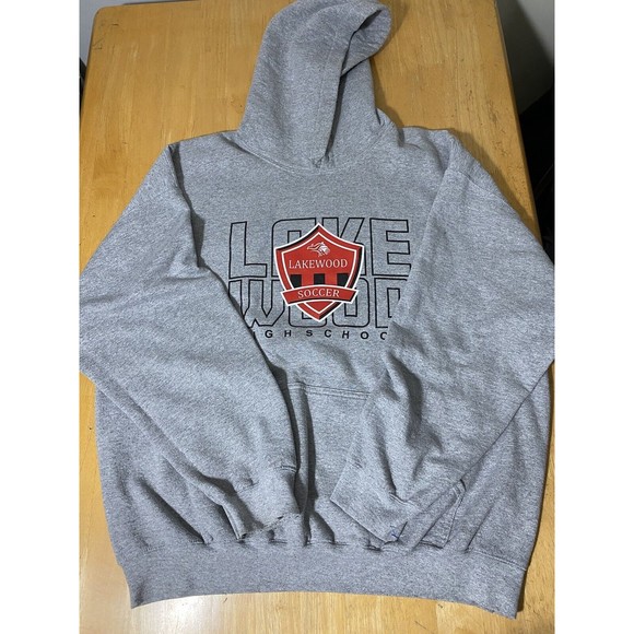 Lakewood Lancers High School California Soccer Pullover Hoodie Size XL 25pit2pit - Picture 1 of 5